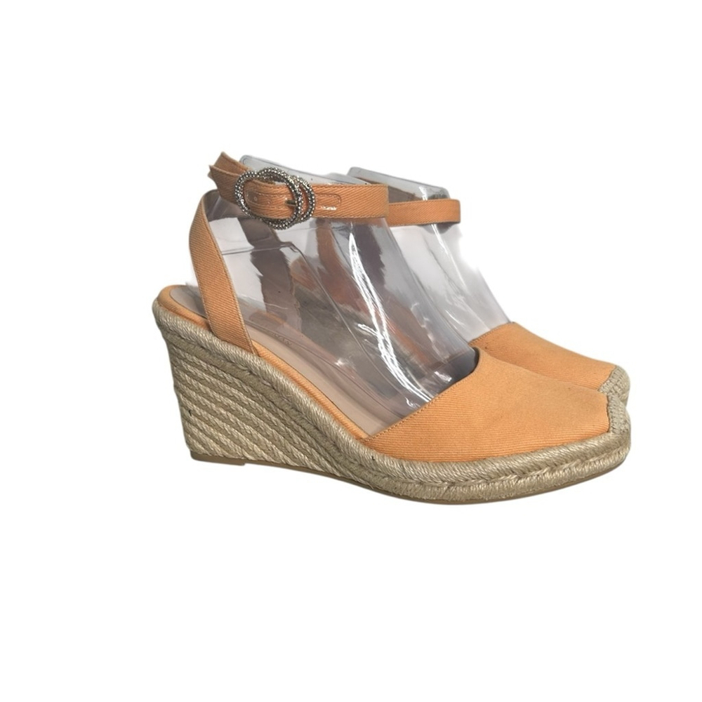 Stuart Weitzman Mango Orange Summer Jute Espadrille Wedge Sandal Women’s Size 9 - Picture 7 of 15